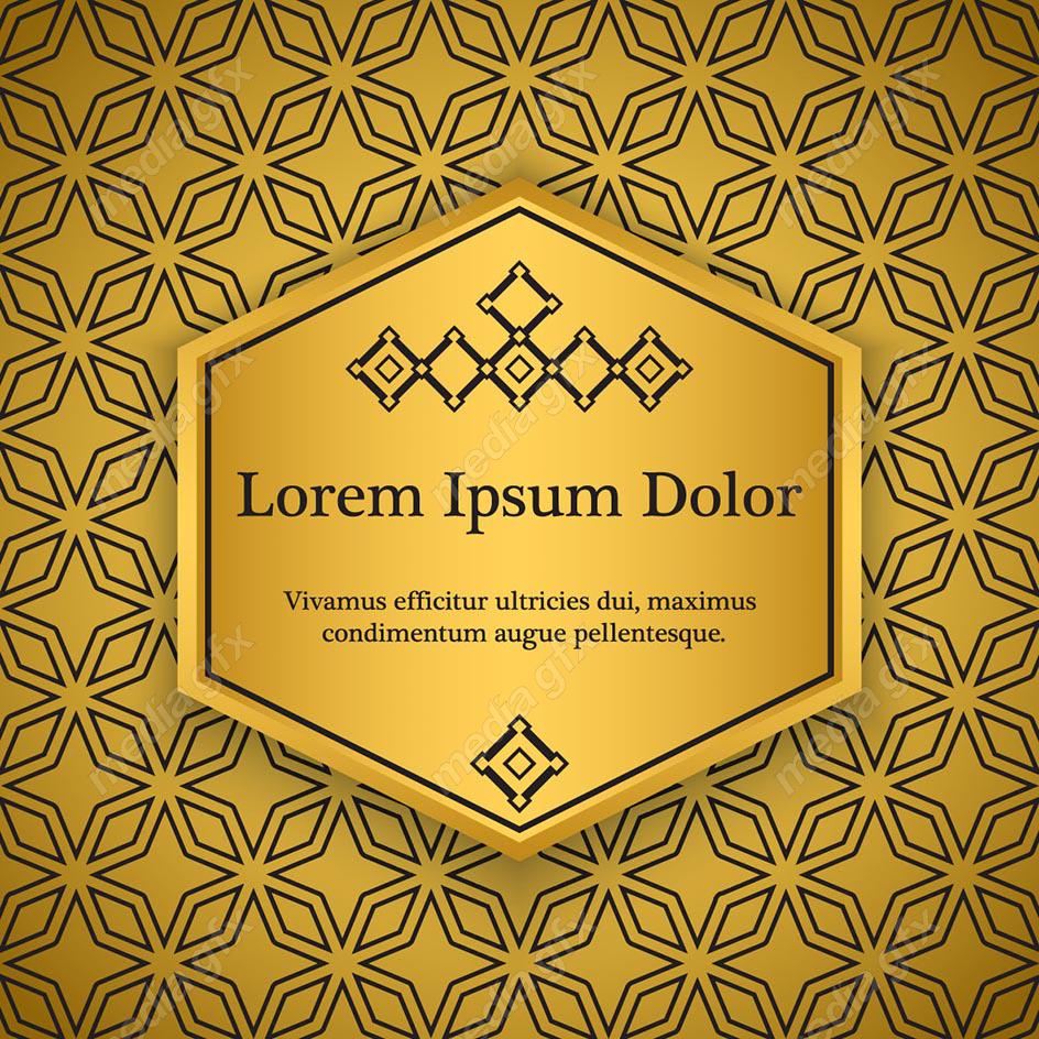 وکتور پس زمینه اسلیمی طلایی MV002236