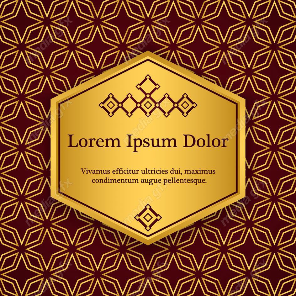 وکتور پس زمینه اسلیمی طلایی MV002237