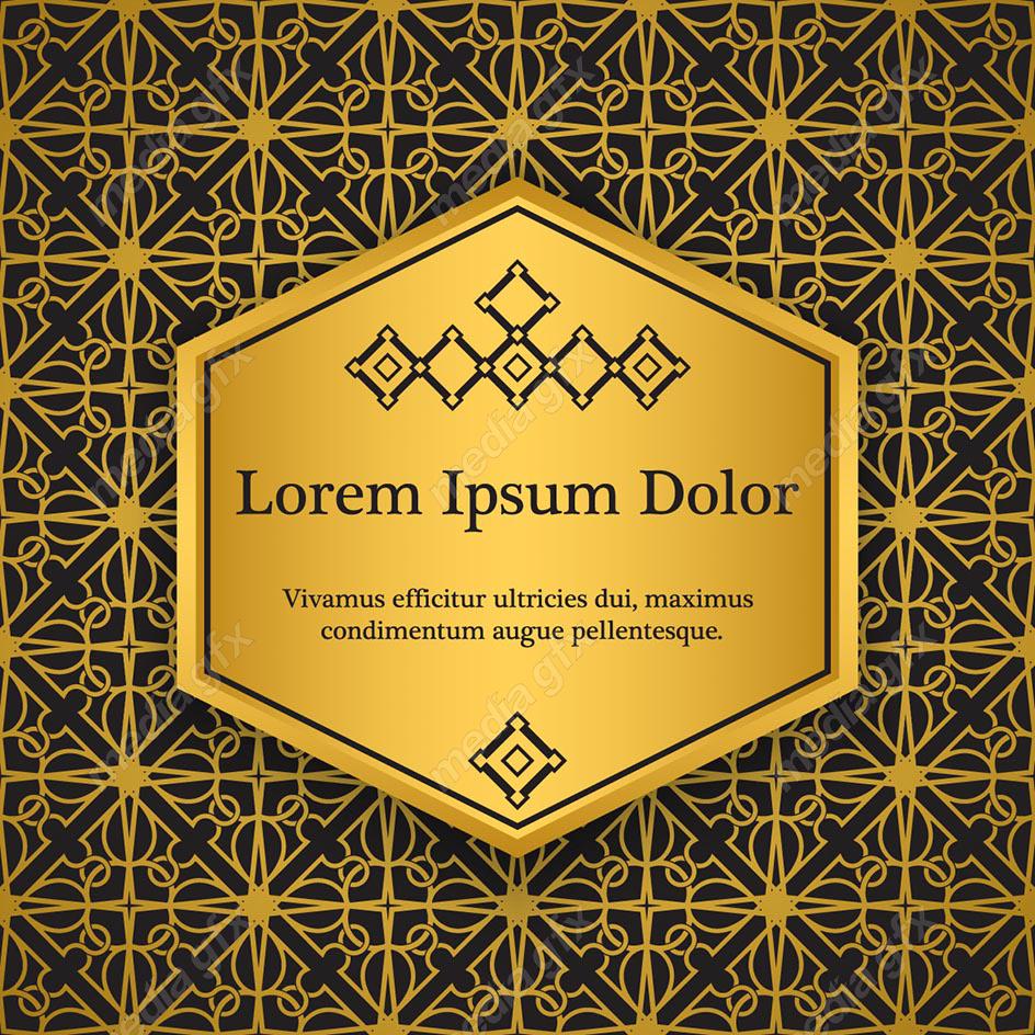 وکتور پس زمینه اسلیمی طلایی MV002243