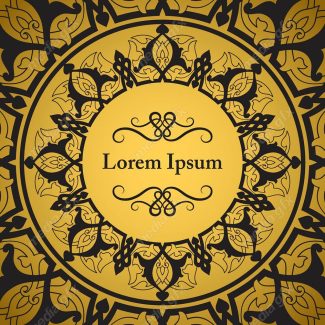 وکتور پس زمینه اسلیمی طلایی MV002244