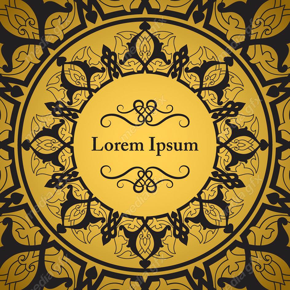 وکتور پس زمینه اسلیمی طلایی MV002244