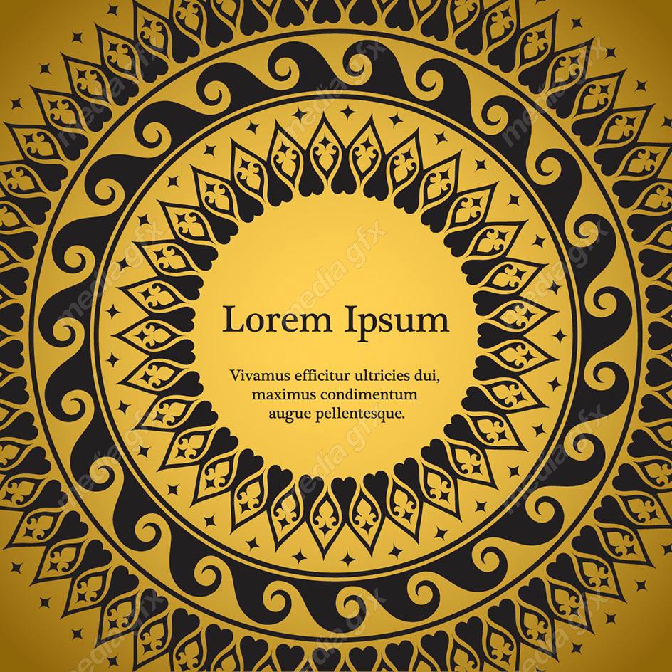 وکتور پس زمینه اسلیمی طلایی MV002245