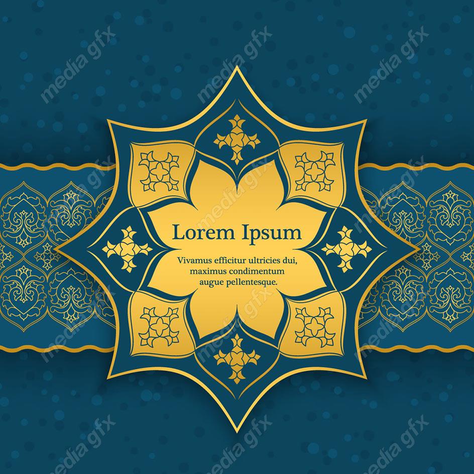 وکتور پس زمینه اسلیمی طلایی MV002247