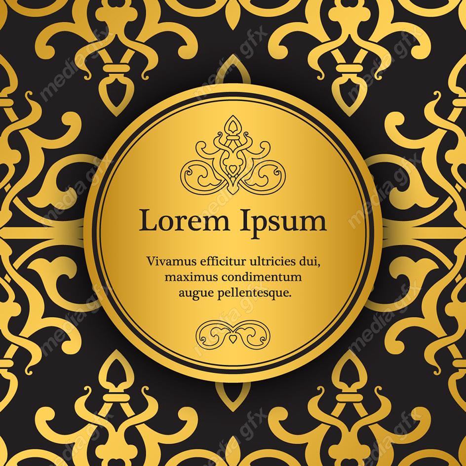 وکتور پس زمینه اسلیمی طلایی MV002255