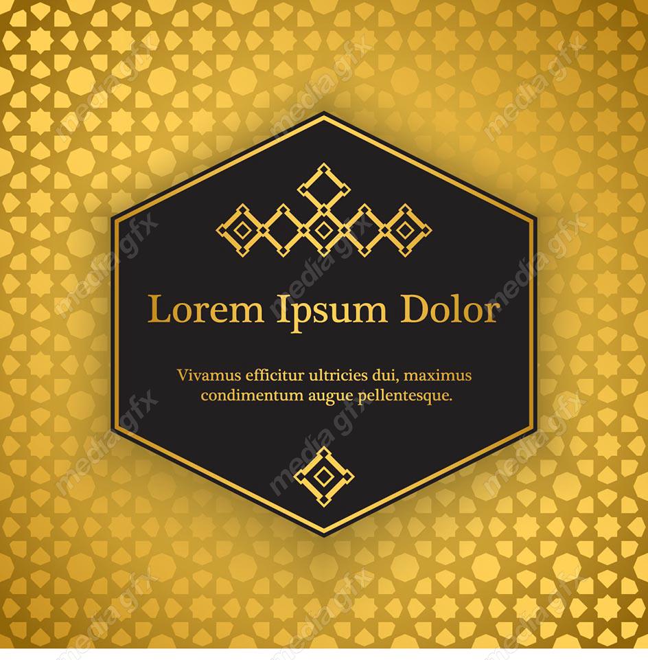 وکتور پس زمینه اسلیمی طلایی MV002257