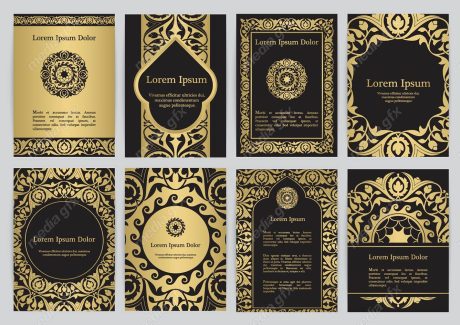 وکتور پس زمینه اسلیمی طلایی MV002261