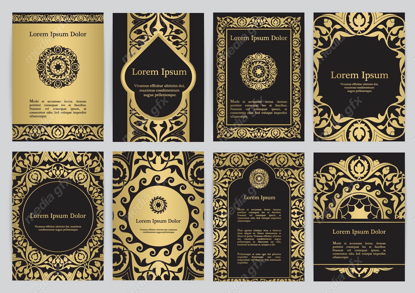 وکتور پس زمینه اسلیمی طلایی MV002261