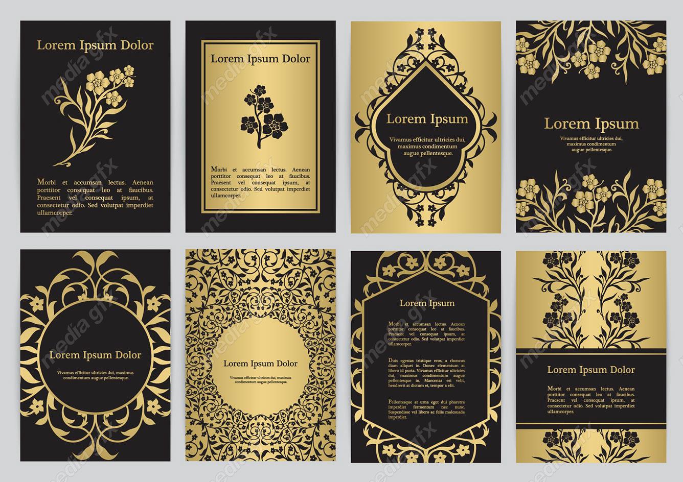 وکتور پس زمینه اسلیمی طلایی MV002262