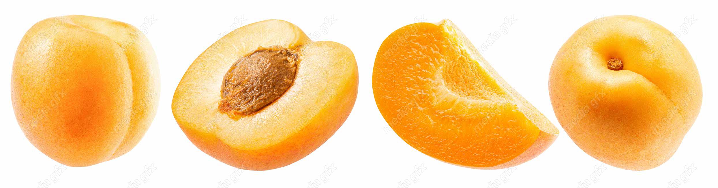 عکس با کیفیت زردآلو پس زمینه سفید MJ002271