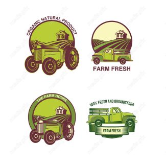 وکتور لوگوی کشاورزی و مزرعه محصولات طبیعی MV002330