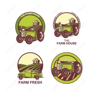 وکتور لوگوی کشاورزی و مزرعه محصولات طبیعی MV002331