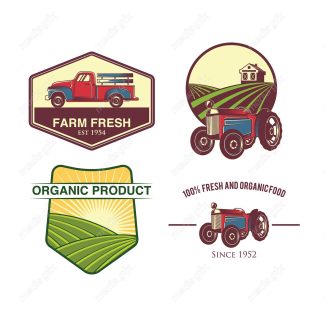 وکتور لوگوی کشاورزی و مزرعه محصولات طبیعی MV002332