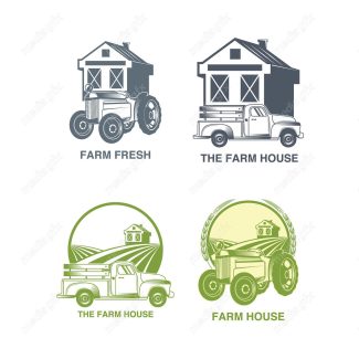 وکتور لوگوی کشاورزی و مزرعه محصولات طبیعی MV002333