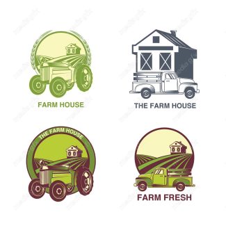 وکتور لوگوی کشاورزی و مزرعه محصولات طبیعی MV002337