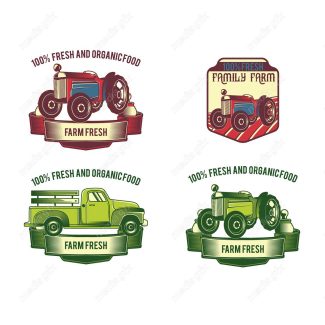 وکتور لوگوی کشاورزی و مزرعه محصولات طبیعی MV002339