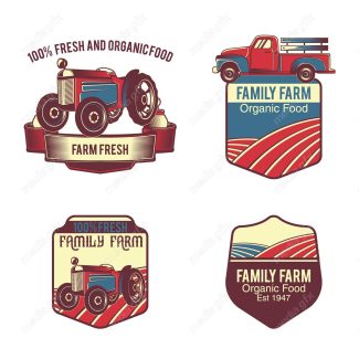 وکتور لوگوی کشاورزی و مزرعه محصولات طبیعی MV002343