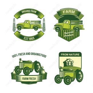 وکتور لوگوی کشاورزی و مزرعه محصولات طبیعی MV002344