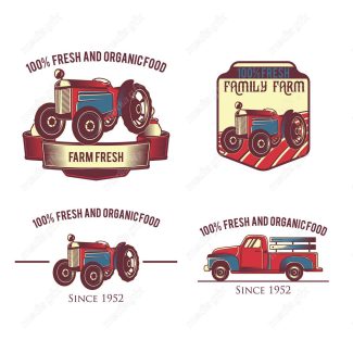 وکتور لوگوی کشاورزی و مزرعه محصولات طبیعی MV002345