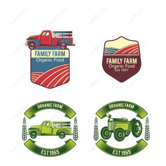 وکتور لوگوی کشاورزی و مزرعه محصولات طبیعی MV002346