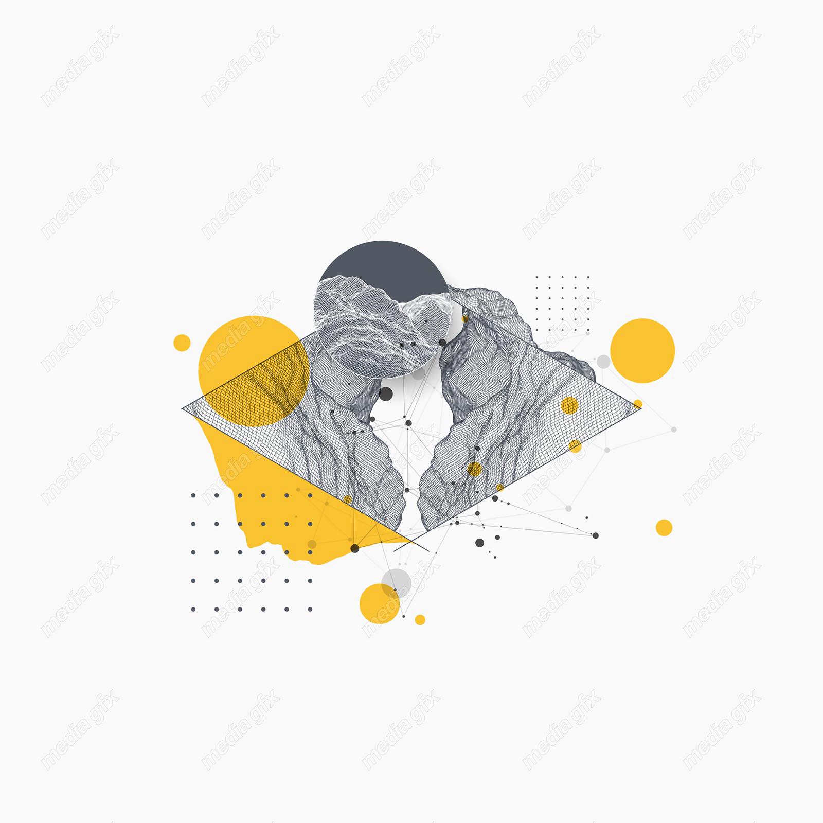 وکتور پس زمینه انتزاعی مدرن زرد و مشکی MV002360