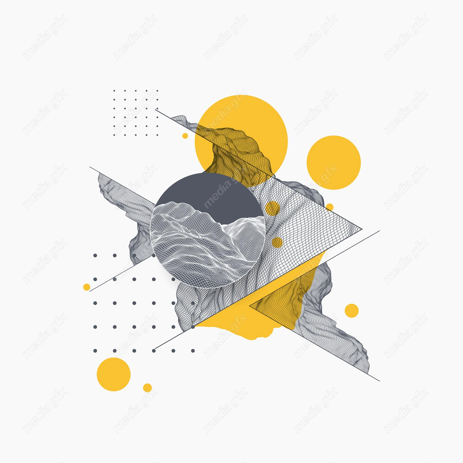 وکتور پس زمینه انتزاعی مدرن زرد و مشکی MV002362