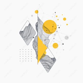 وکتور پس زمینه انتزاعی مدرن زرد و مشکی MV002363