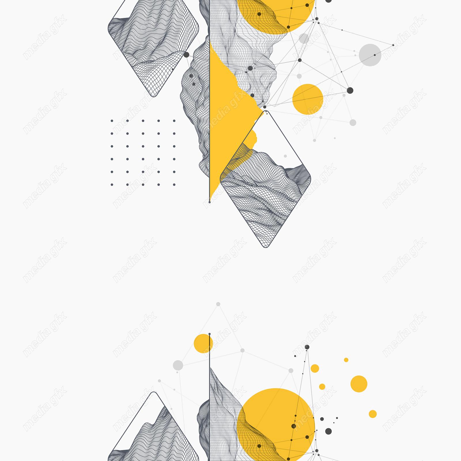 وکتور پس زمینه انتزاعی مدرن زرد و مشکی MV002365