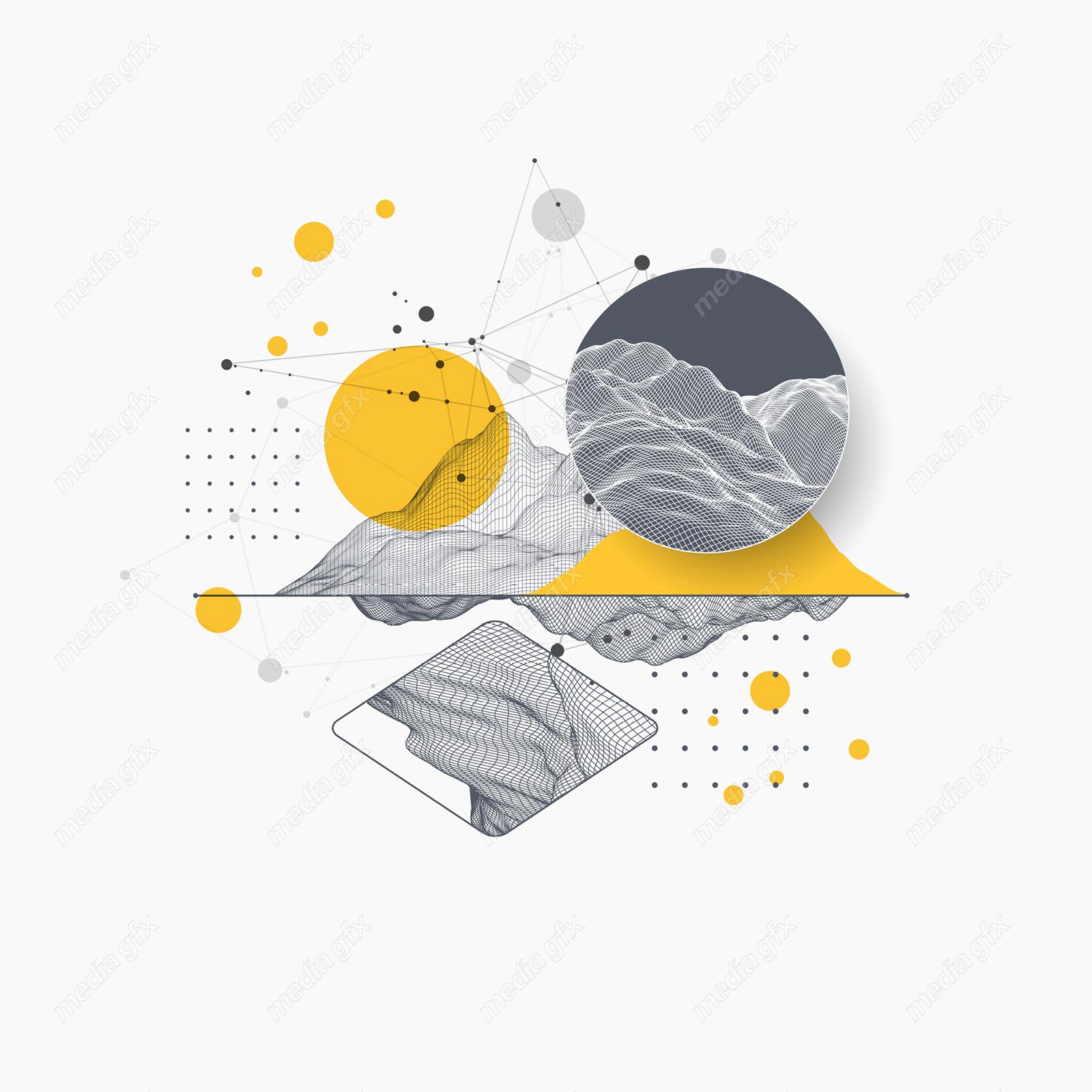 وکتور پس زمینه انتزاعی مدرن زرد و مشکی MV002366