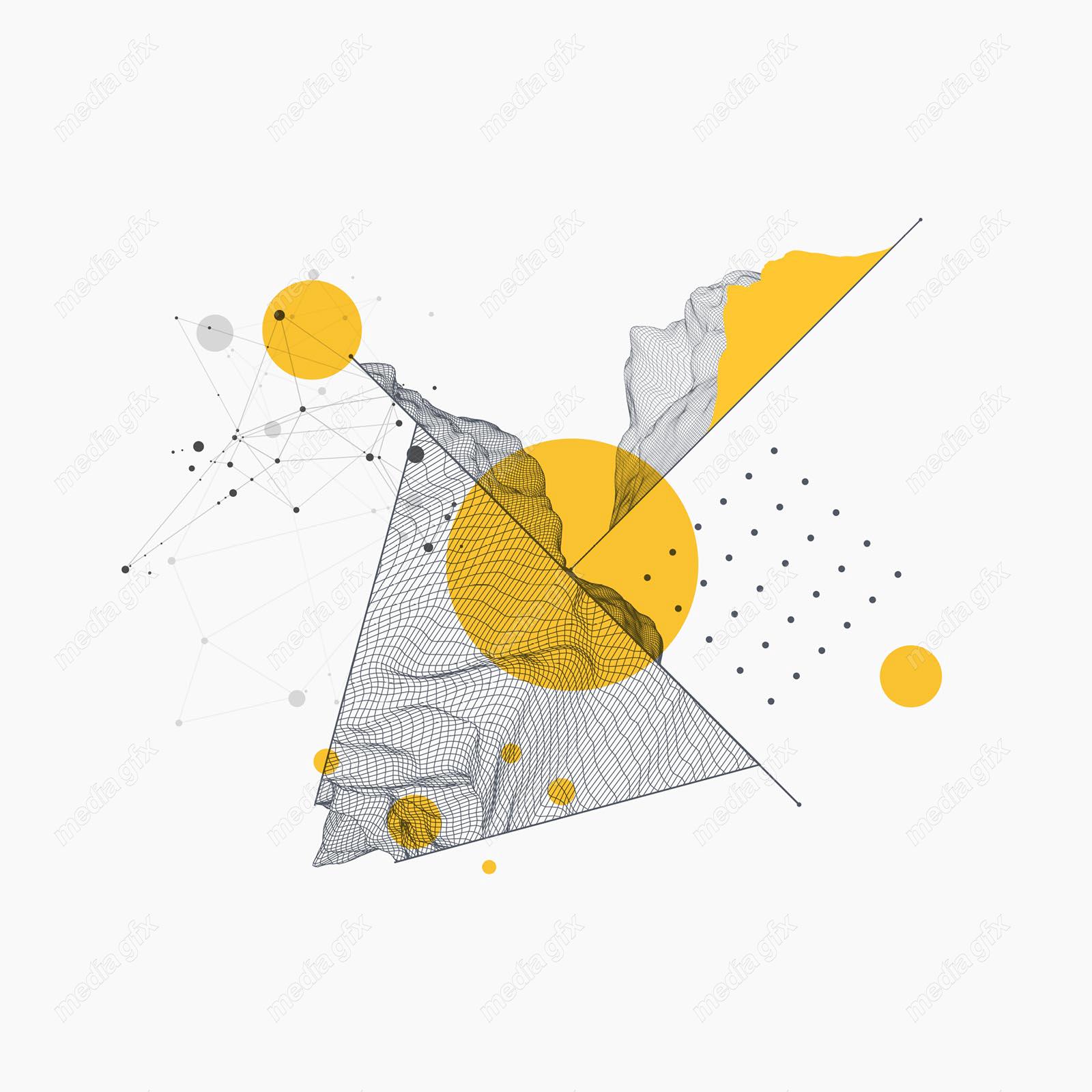 وکتور پس زمینه انتزاعی مدرن زرد و مشکی MV002367