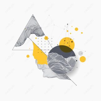 وکتور پس زمینه انتزاعی مدرن زرد و مشکی MV002368