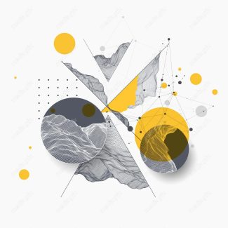 وکتور پس زمینه انتزاعی مدرن زرد و مشکی MV002369