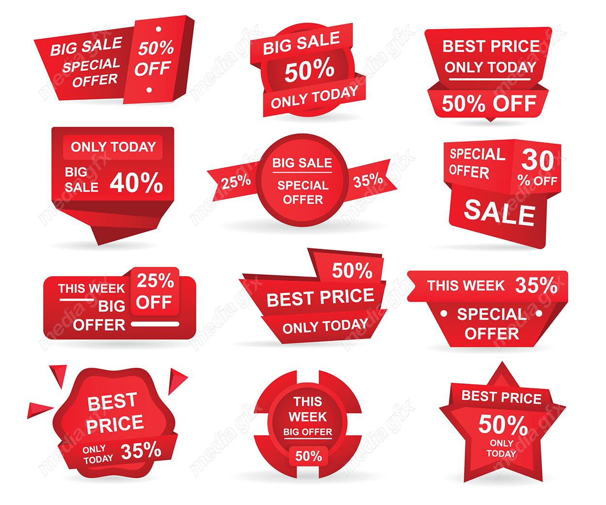 وکتور لیبل تخفیف ویژه شگفت انگیز و فروش ویژه MV002385