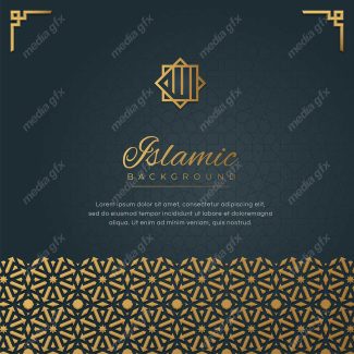 وکتور پس زمینه کادر و حاشیه اسلیمی طلایی MV002390