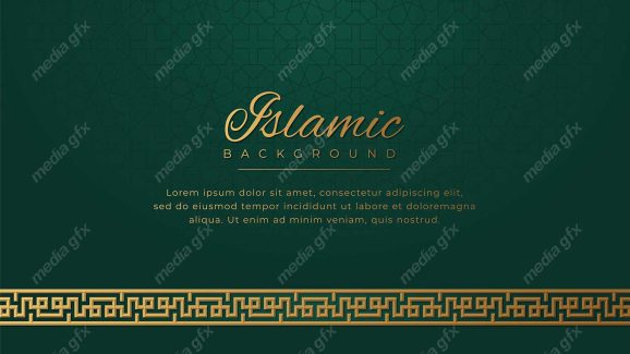 وکتور پس زمینه کادر و حاشیه اسلیمی طلایی MV002400