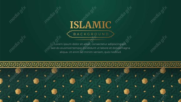 وکتور پس زمینه کادر و حاشیه اسلیمی طلایی MV002403