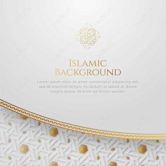 وکتور پس زمینه کادر و حاشیه اسلیمی طلایی MV002409