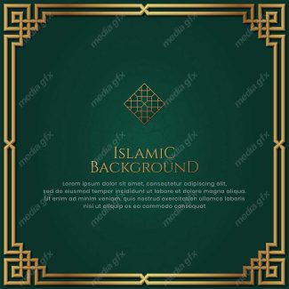 وکتور پس زمینه کادر و حاشیه اسلیمی طلایی MV002413