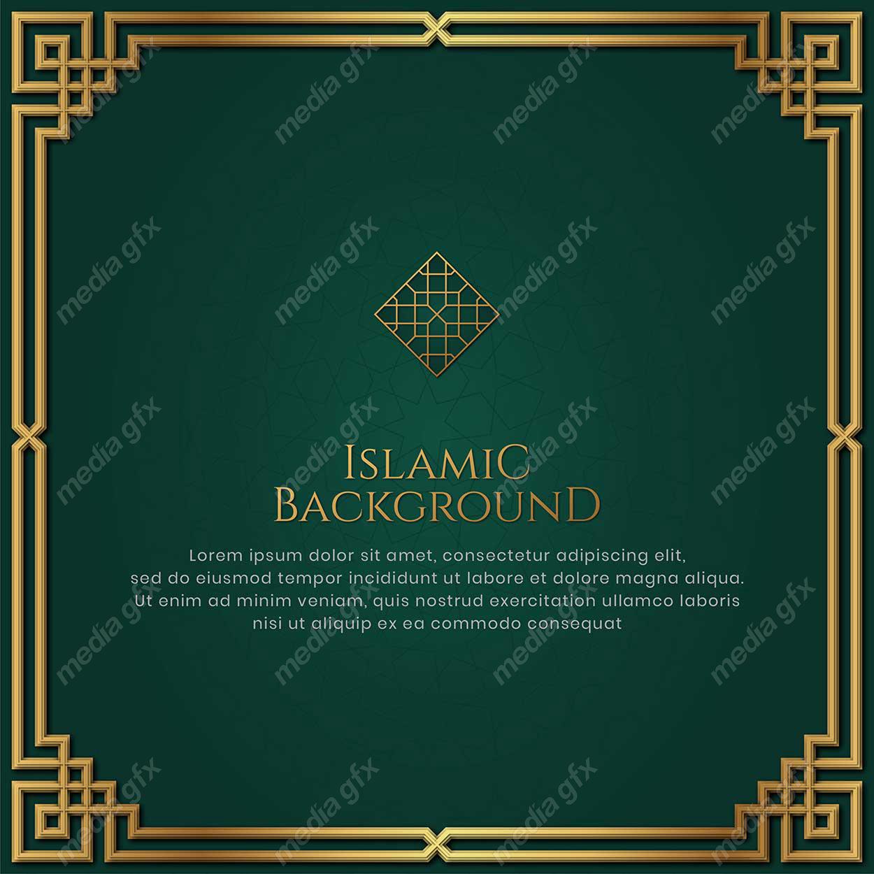 وکتور پس زمینه کادر و حاشیه اسلیمی طلایی MV002413