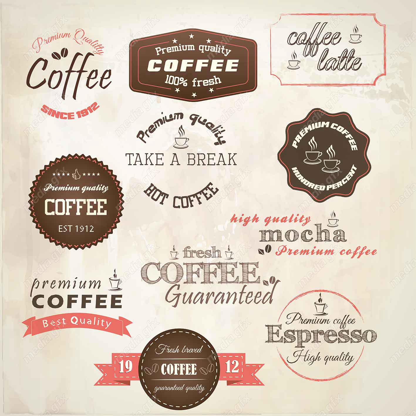 طرح لوگو وکتور قهوه کافی شاپ MV002433