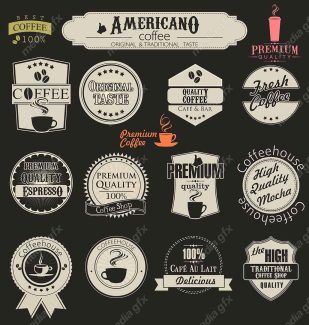 طرح لوگو وکتور قهوه کافی شاپ MV002442