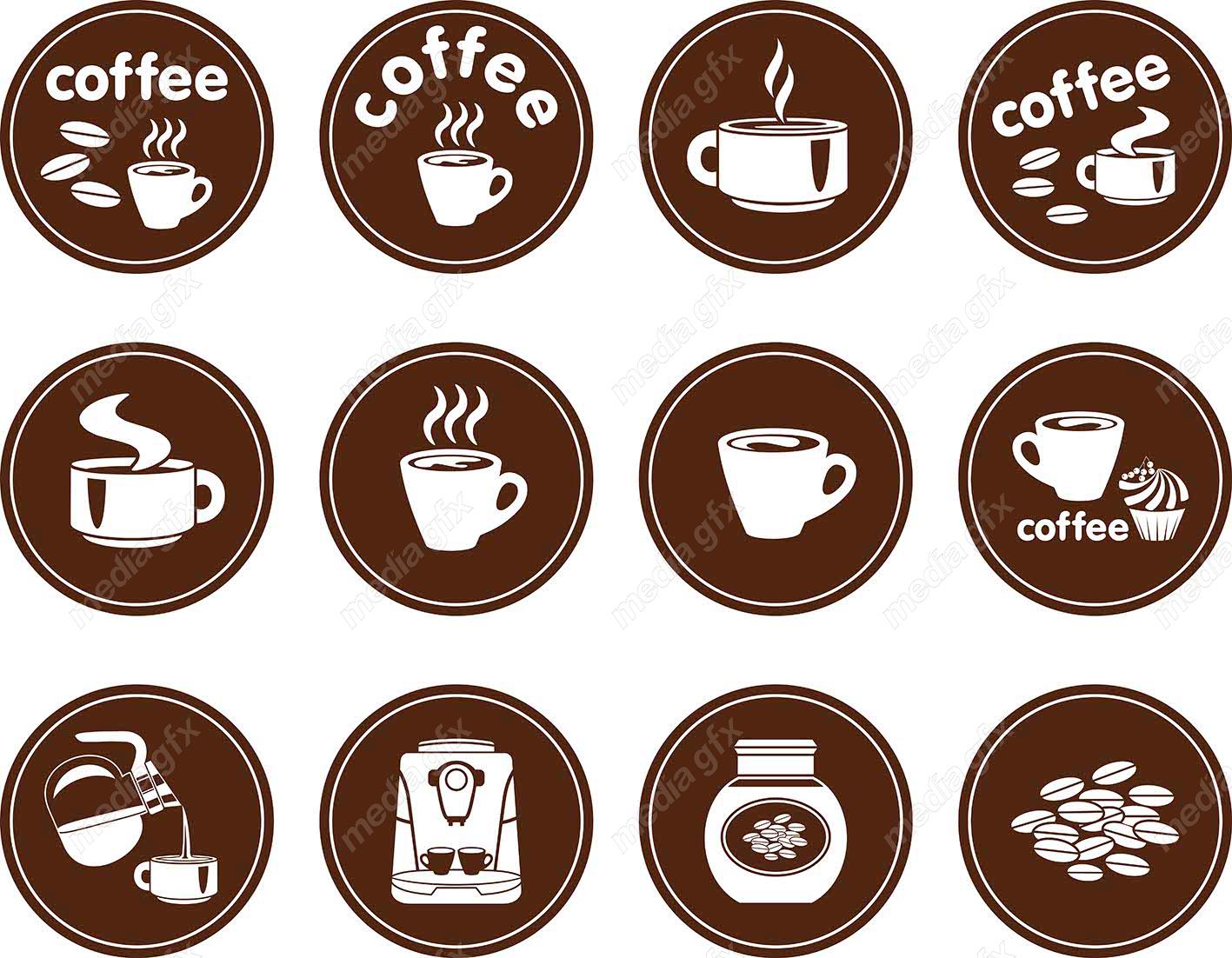 طرح لوگو وکتور قهوه کافی شاپ MV002443