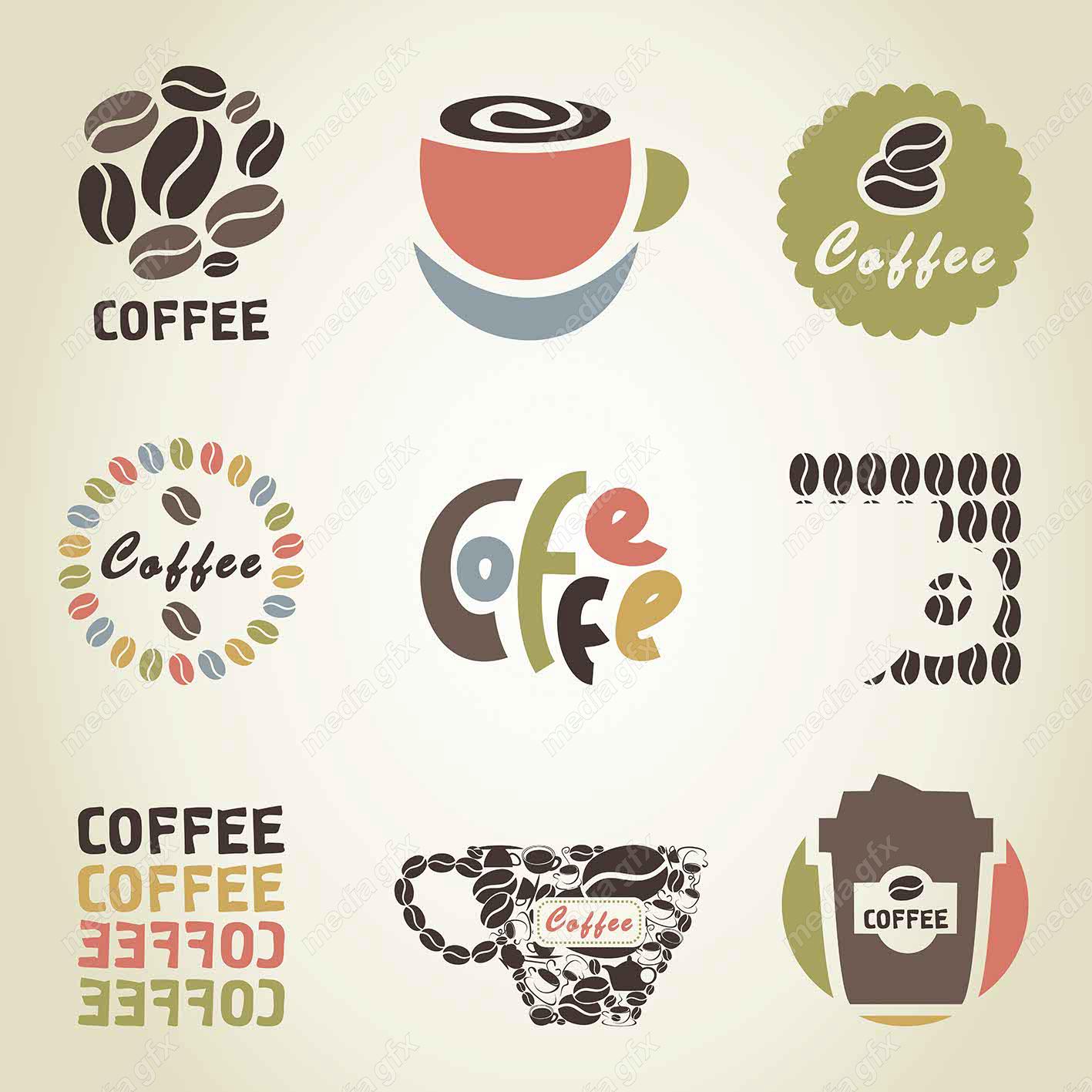 طرح لوگو وکتور قهوه کافی شاپ MV002448