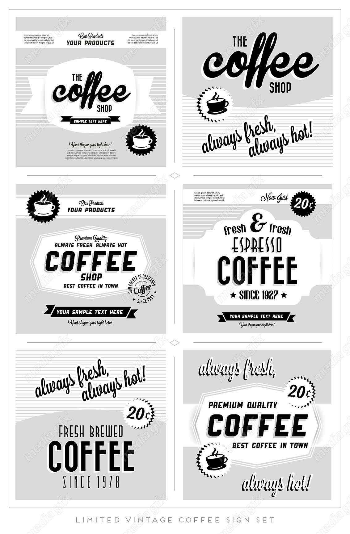 طرح لوگو وکتور قهوه کافی شاپ MV002449