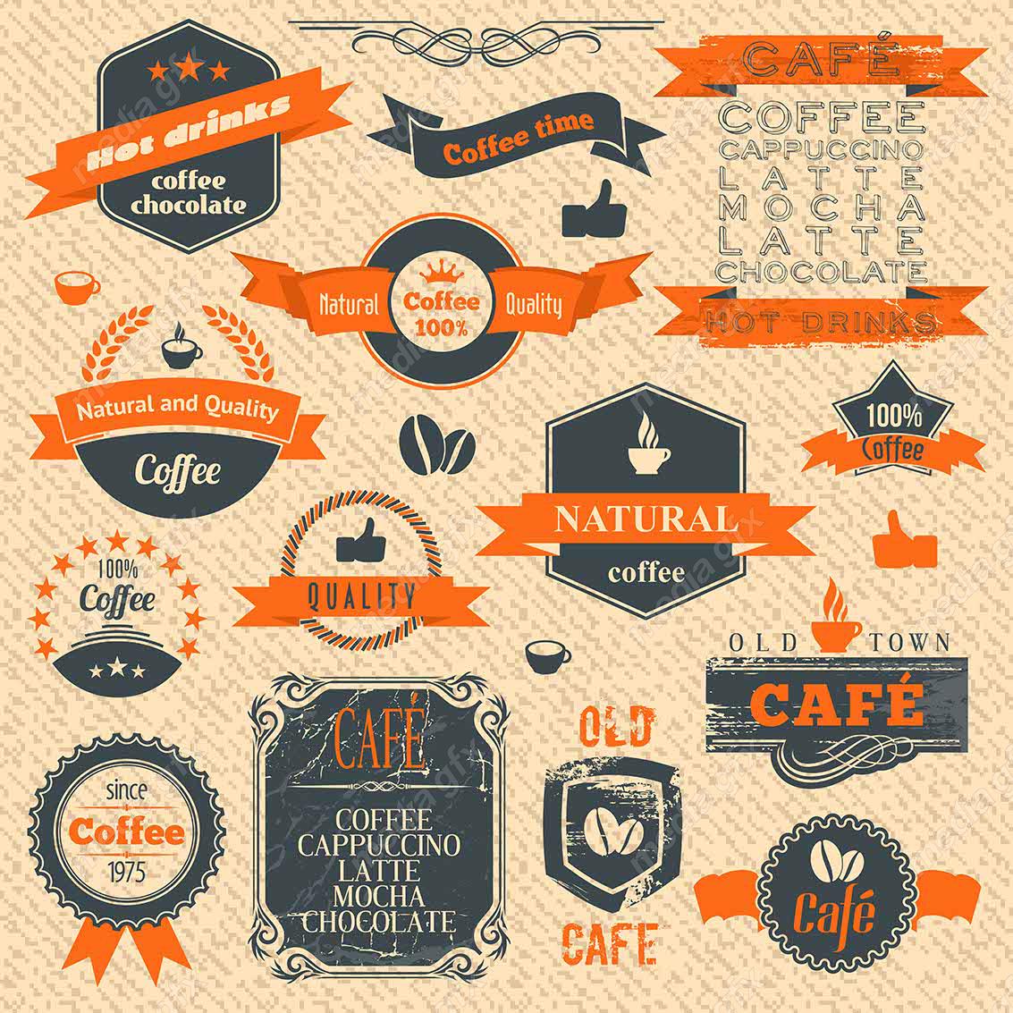 طرح لوگو وکتور قهوه کافی شاپ MV002451