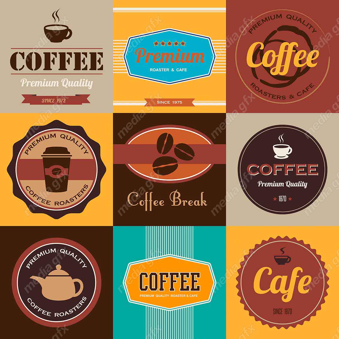 طرح لوگو وکتور قهوه کافی شاپ MV002454