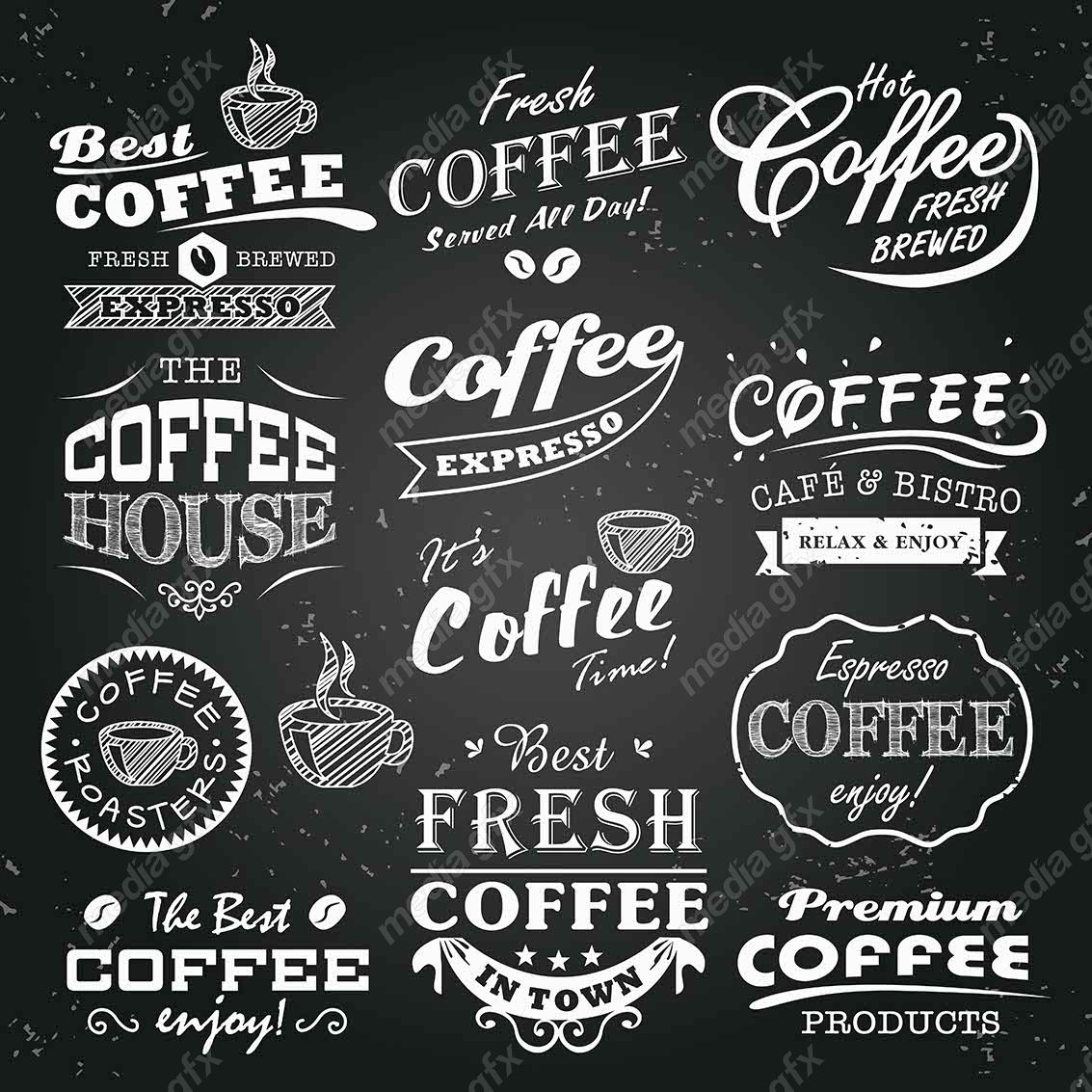 طرح لوگو وکتور قهوه کافی شاپ MV002458