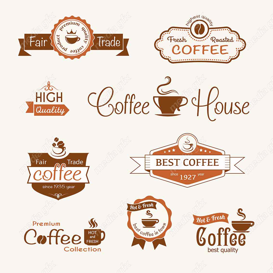 طرح لوگو وکتور قهوه کافی شاپ MV002462