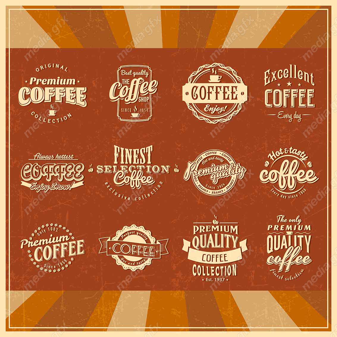 طرح لوگو وکتور قهوه کافی شاپ MV002465