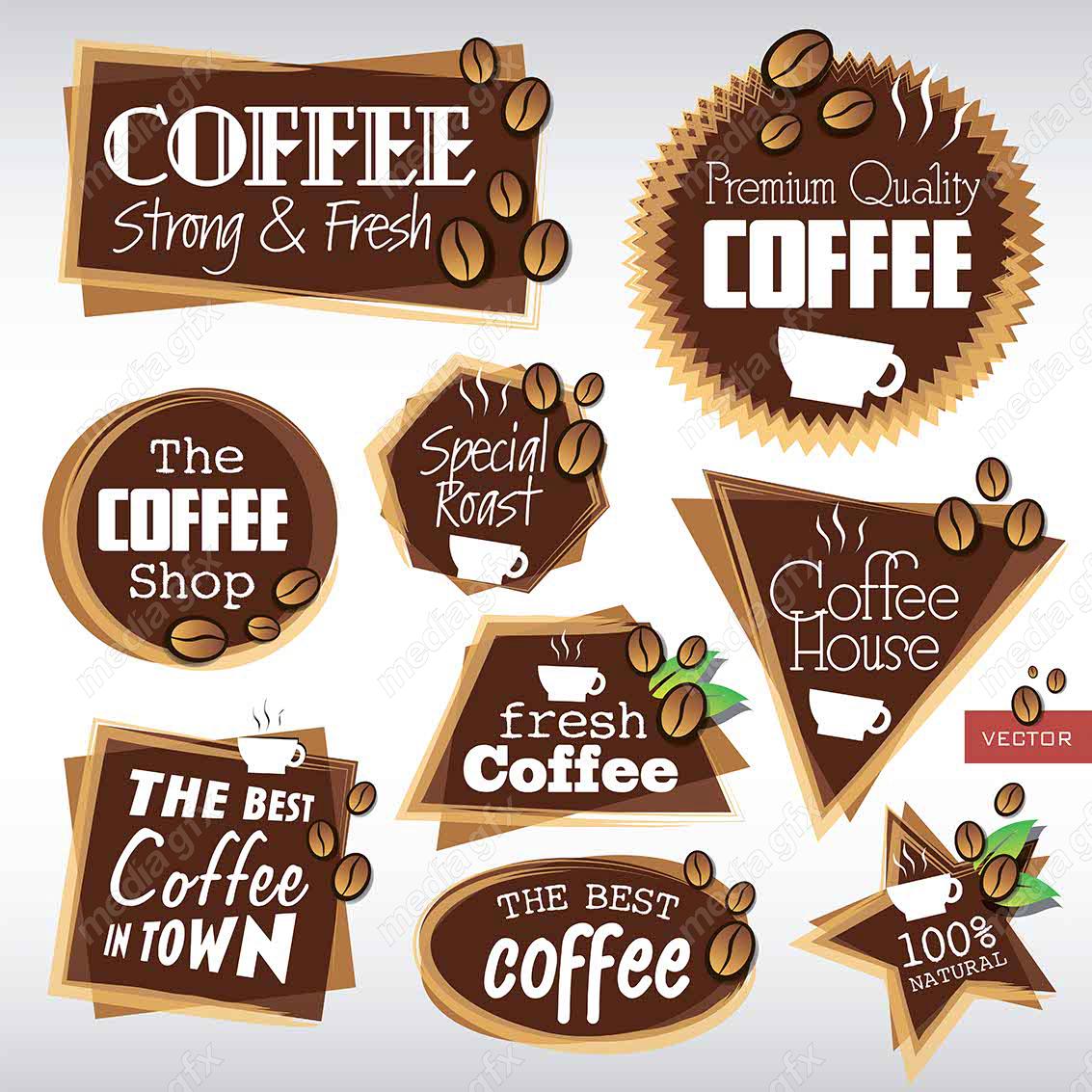 طرح لوگو وکتور قهوه کافی شاپ MV002470