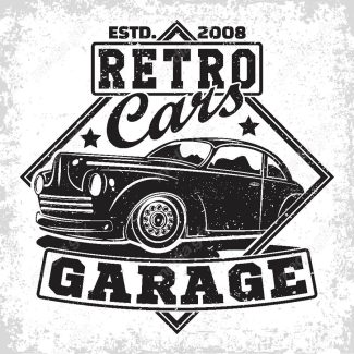 وکتور طرح لوگوی ماشین کلاسیک و قدیمی MV002486